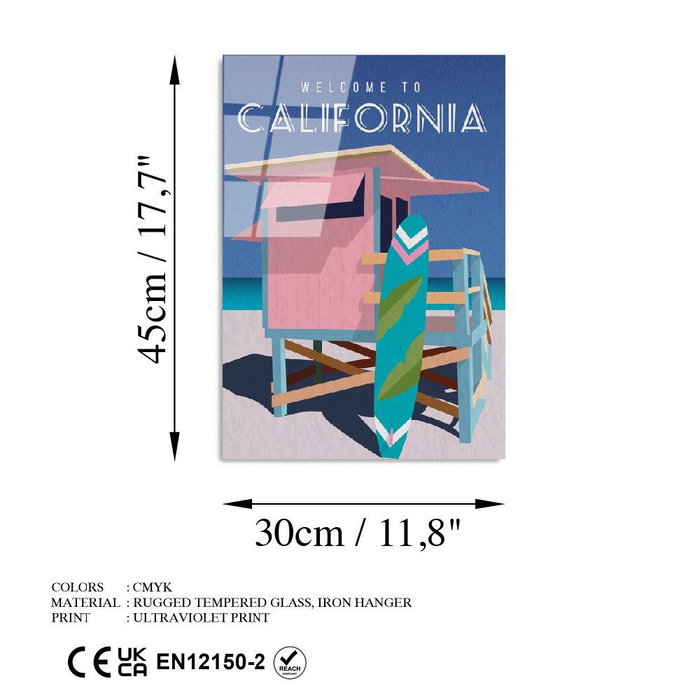 Wallity Cuadro decorativo de vidrio templado Multicolor 30 x 45 cm Wallity Cuadro decorativo de vidrio templado Multicolor 30 x 45 cm